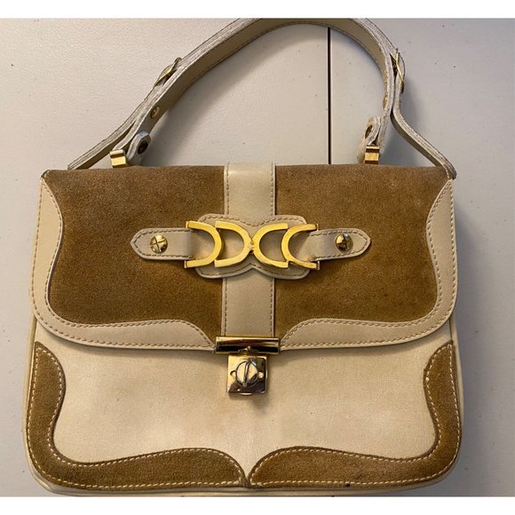 VTG Mini Top Handle Spanish Leather Bag Purse Tote Metal Hardware Made in Spain - Picture 15 of 16